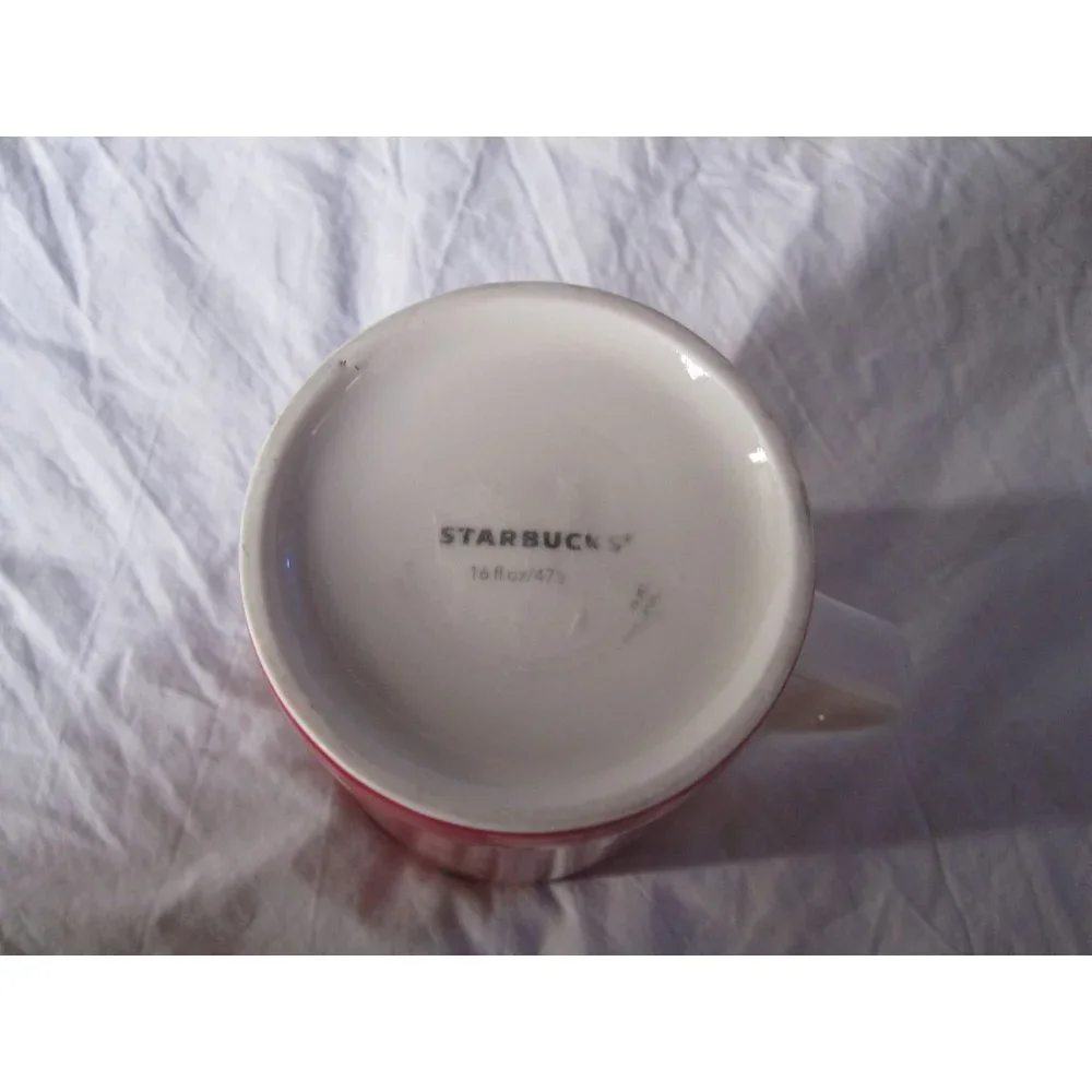 Starbucks 16 oz tall 2013 Red/Green Christmas‎ Siren Poinsettia Coffee Cup Mug